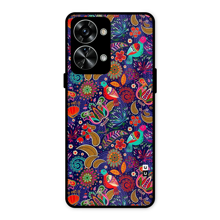 Floral Seamless Pattern Spring Flowers Metal Back Case for OnePlus Nord 2T