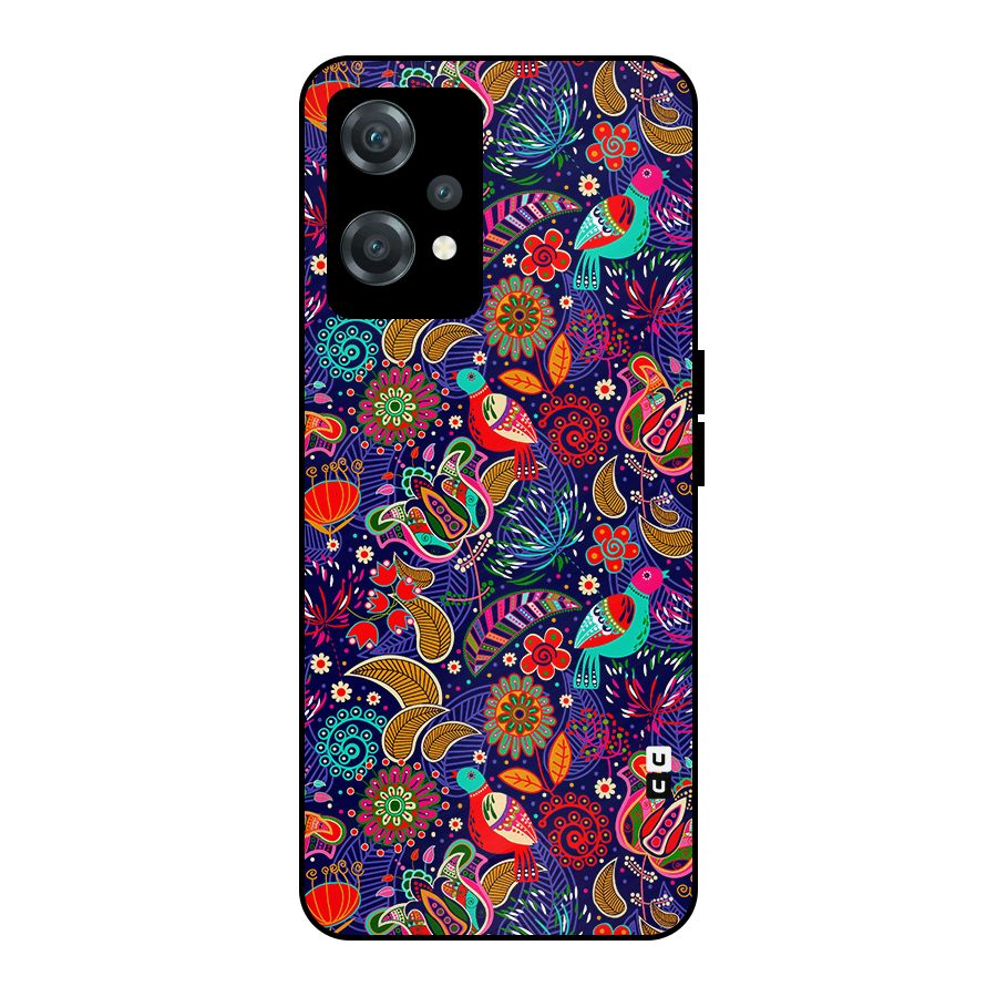 Floral Seamless Pattern Spring Flowers Metal Back Case for OnePlus Nord CE 2 Lite 5G