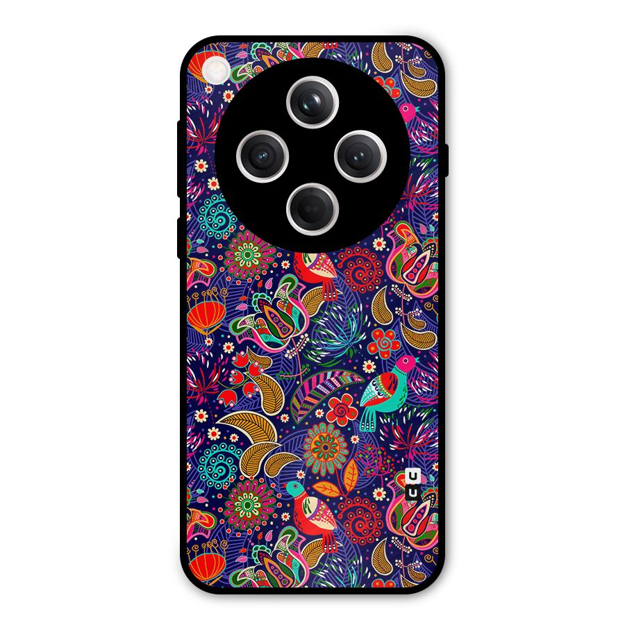 Floral Seamless Pattern Spring Flowers Metal Back Case for Oppo Find X8