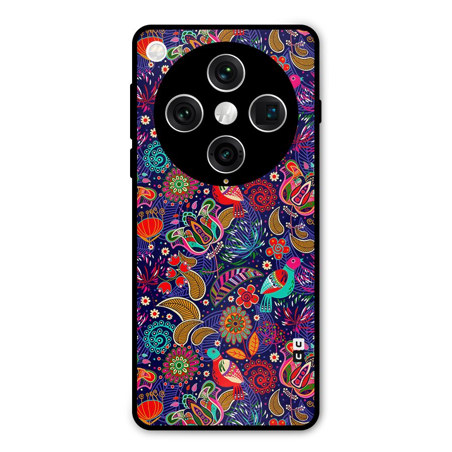 Floral Seamless Pattern Spring Flowers Metal Back Case for Oppo Find X8 Pro