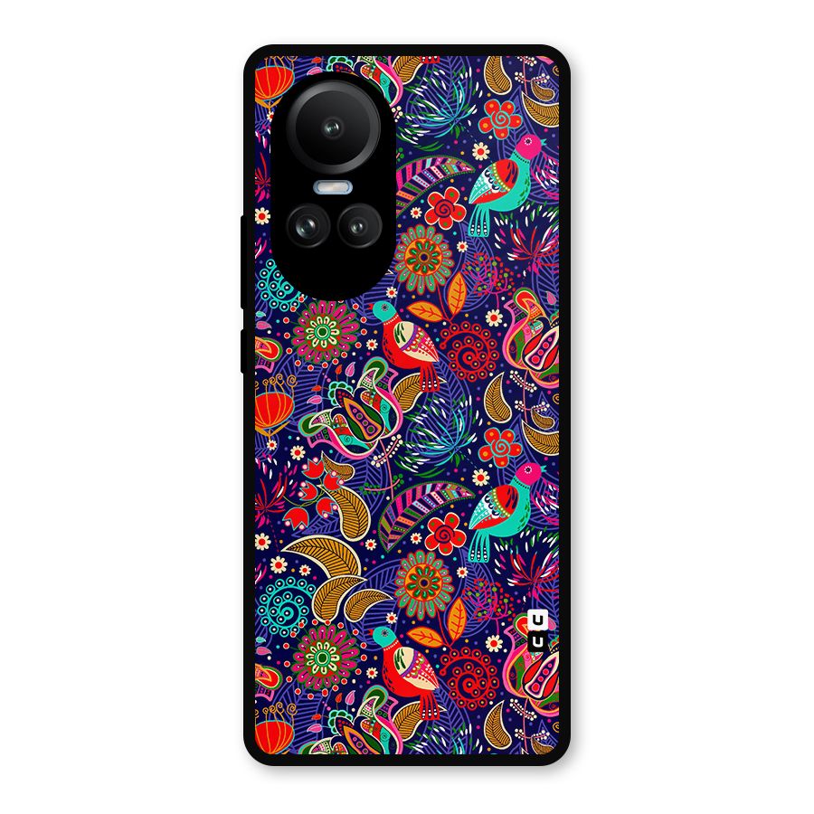 Floral Seamless Pattern Spring Flowers Metal Back Case for Oppo Reno10 Pro