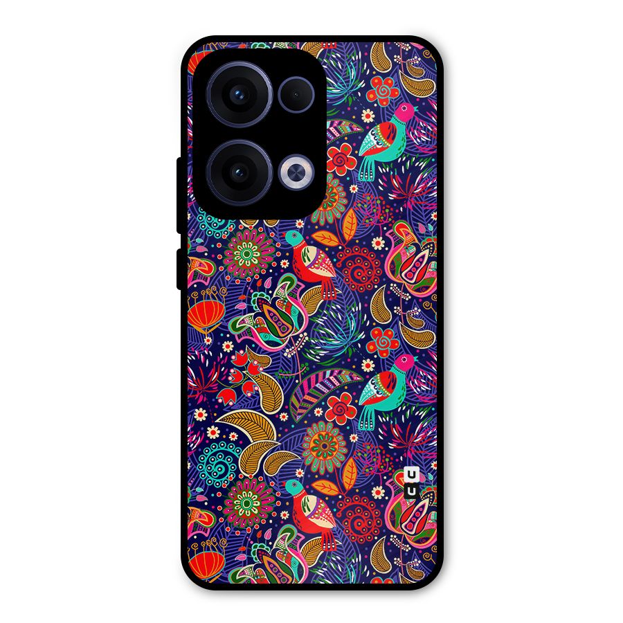 Floral Seamless Pattern Spring Flowers Metal Back Case for Oppo Reno13