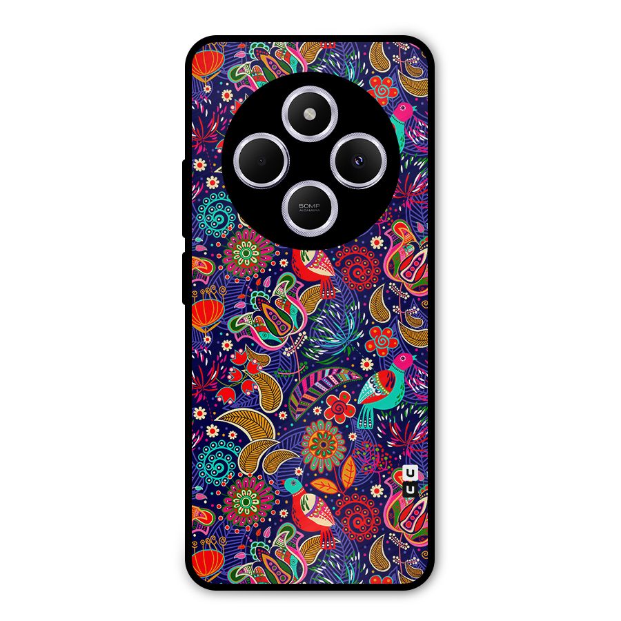 Floral Seamless Pattern Spring Flowers Metal Back Case for Poco C75 5G