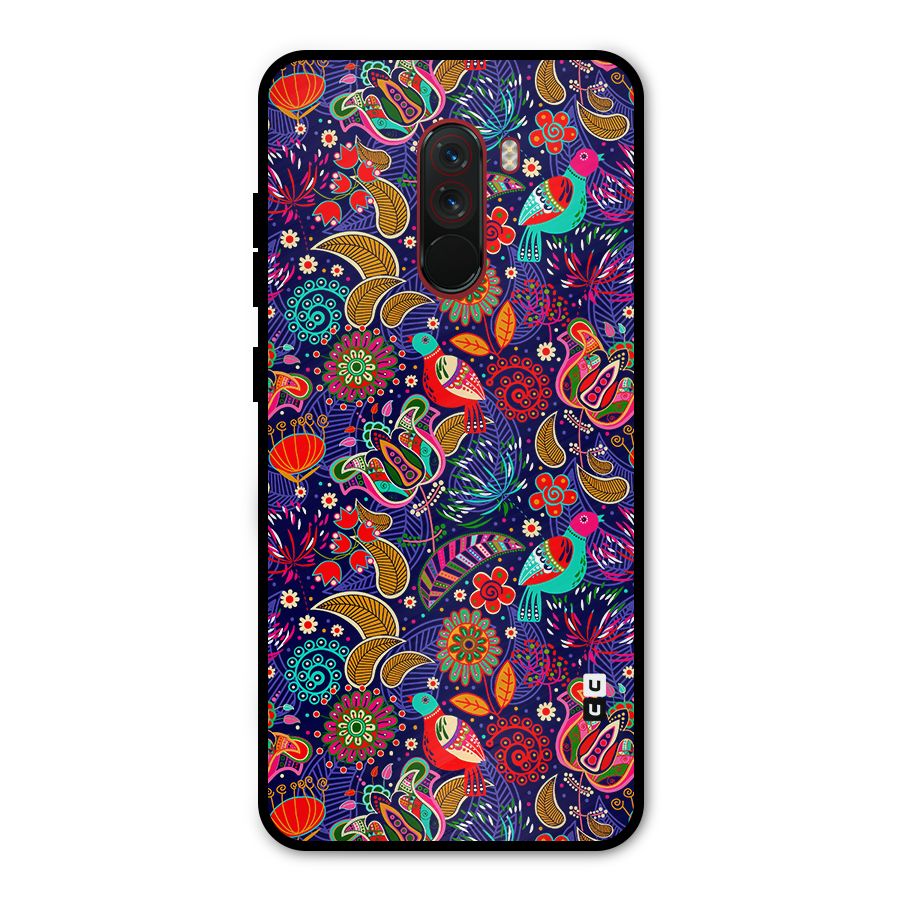 Floral Seamless Pattern Spring Flowers Metal Back Case for Poco F1
