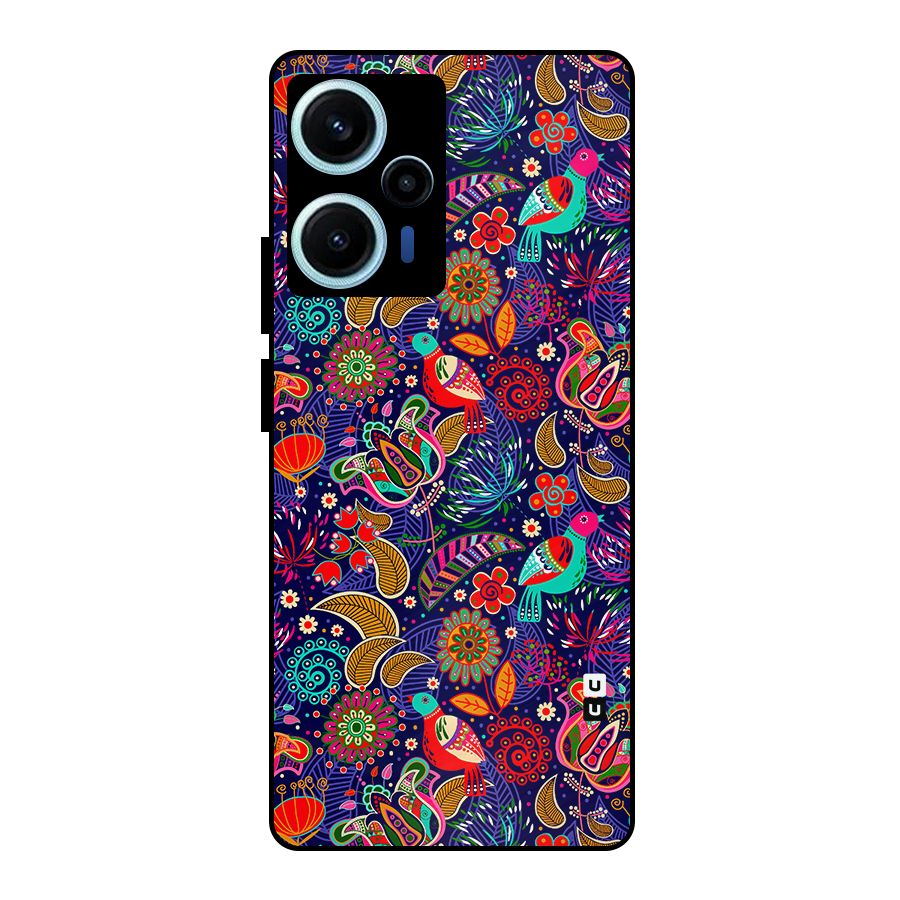 Floral Seamless Pattern Spring Flowers Metal Back Case for Poco F5