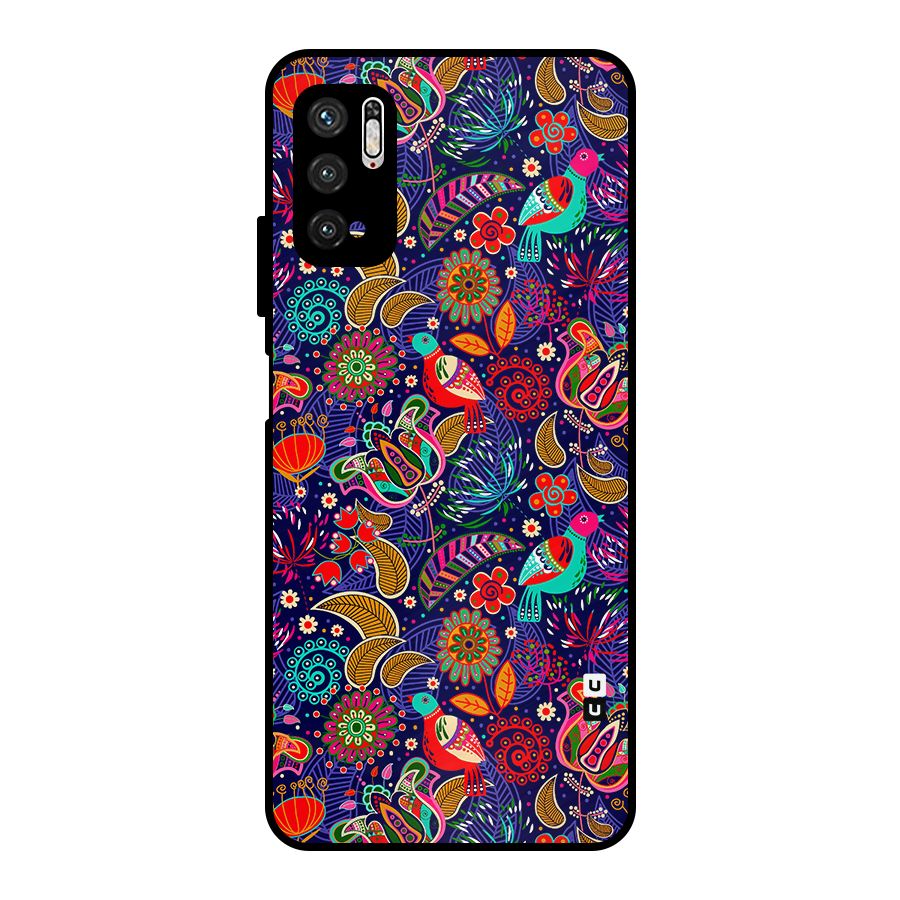 Floral Seamless Pattern Spring Flowers Metal Back Case for Poco M3 Pro 5G