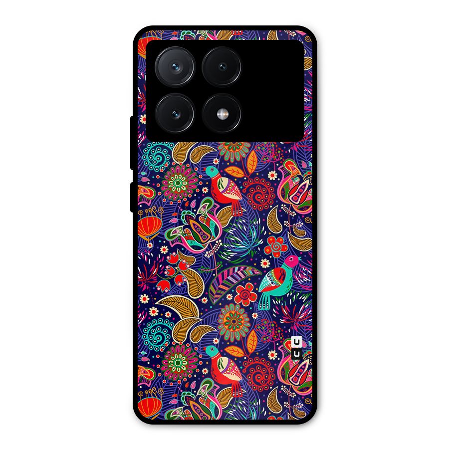 Floral Seamless Pattern Spring Flowers Metal Back Case for Poco X6 Pro