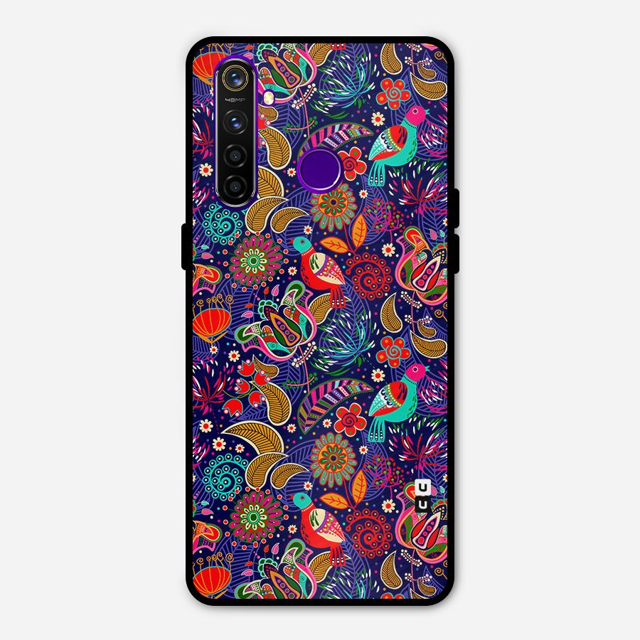 Floral Seamless Pattern Spring Flowers Metal Back Case for Realme 5 Pro