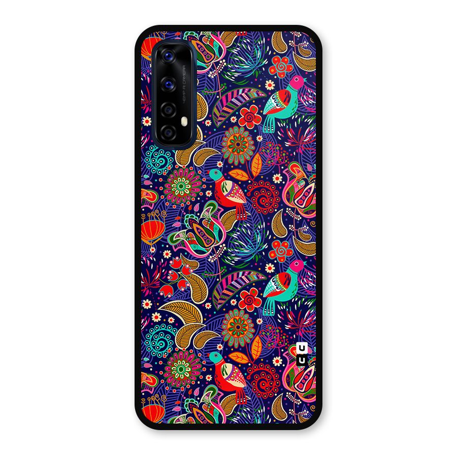 Floral Seamless Pattern Spring Flowers Metal Back Case for Realme 7