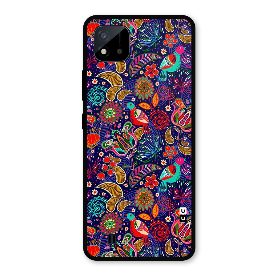 Floral Seamless Pattern Spring Flowers Metal Back Case for Realme C11 2021