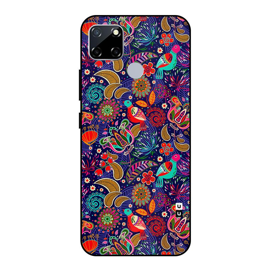 Floral Seamless Pattern Spring Flowers Metal Back Case for Realme Narzo 20
