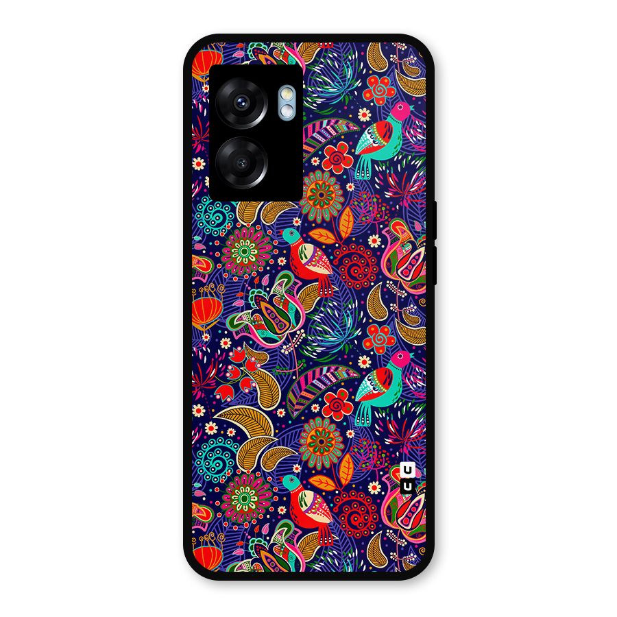 Floral Seamless Pattern Spring Flowers Metal Back Case for Realme Narzo 50 5G