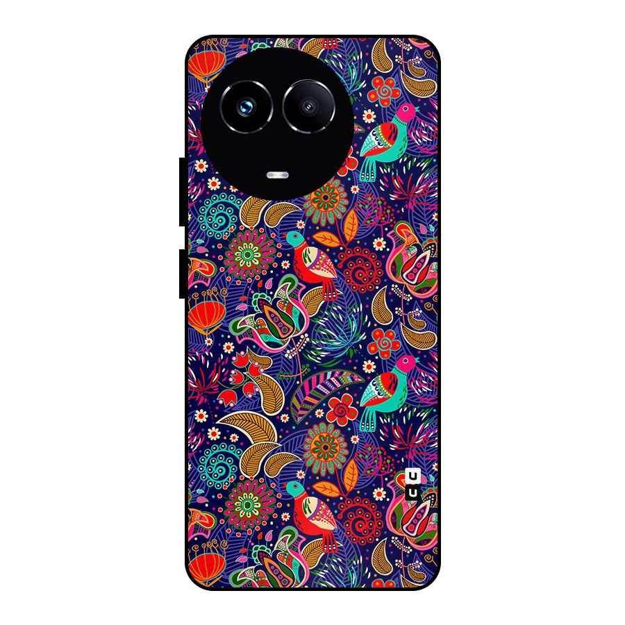 Floral Seamless Pattern Spring Flowers Metal Back Case for Realme Narzo 60X
