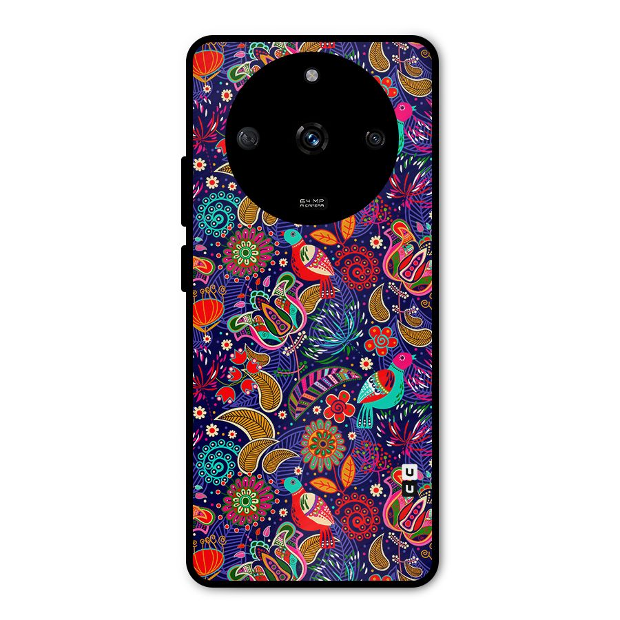 Floral Seamless Pattern Spring Flowers Metal Back Case for Realme Narzo 60 5G