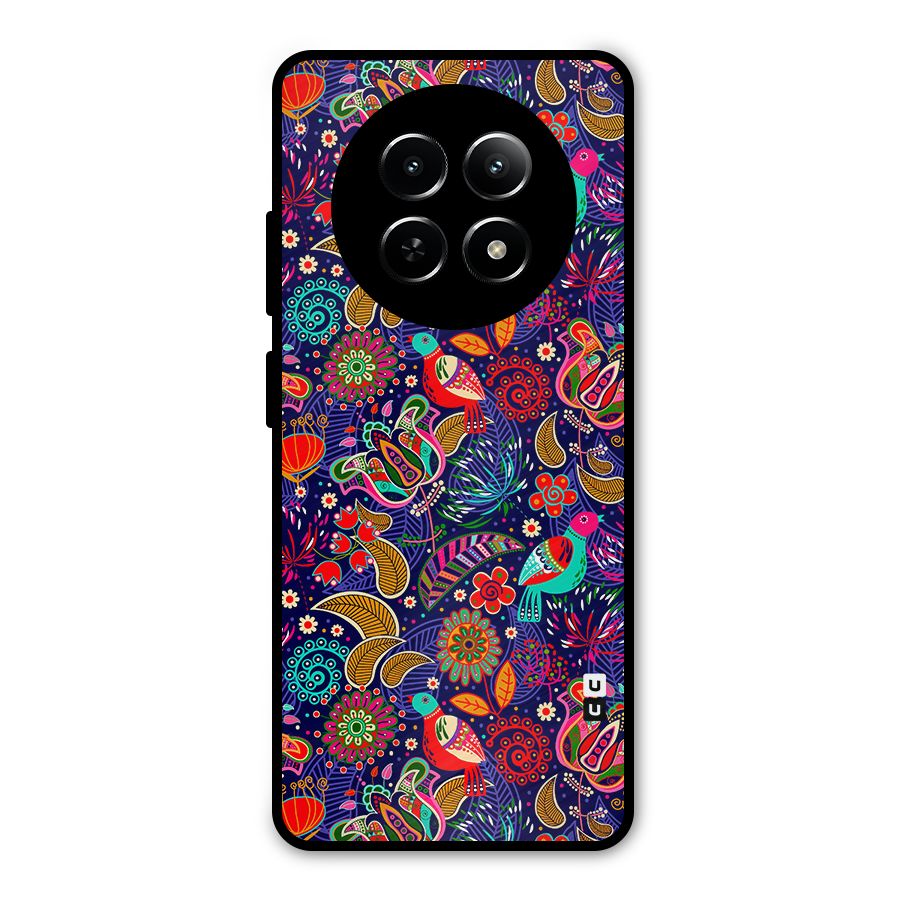 Floral Seamless Pattern Spring Flowers Metal Back Case for Realme Narzo 70x 5G