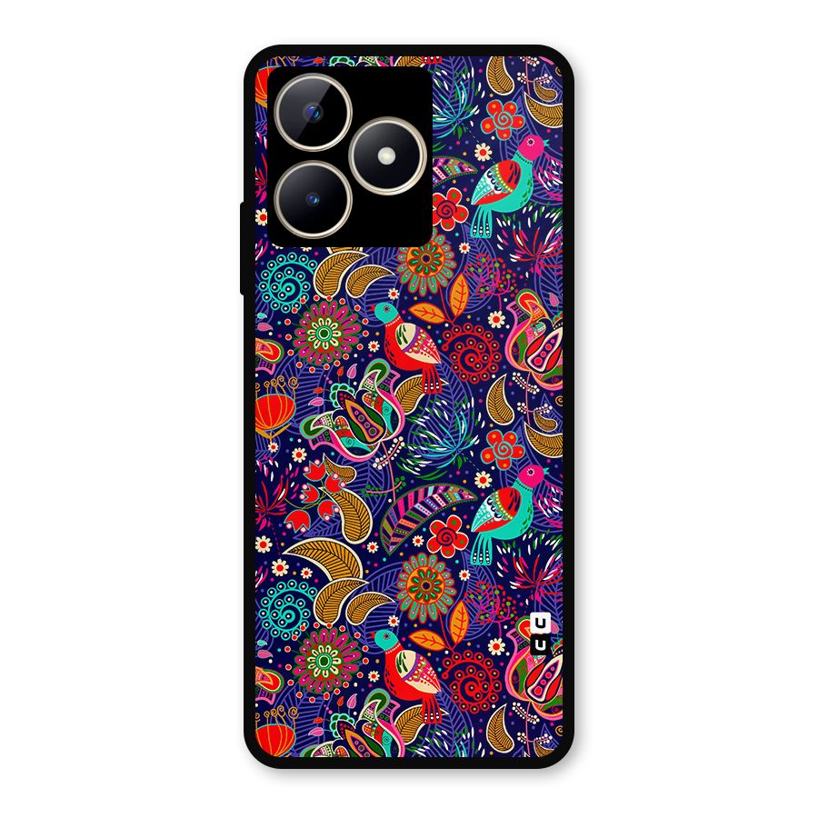 Floral Seamless Pattern Spring Flowers Metal Back Case for Realme Narzo N53