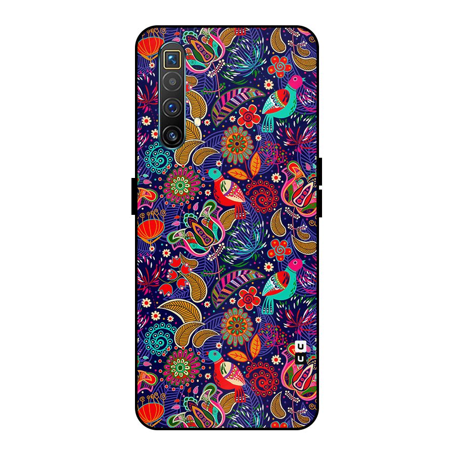Floral Seamless Pattern Spring Flowers Metal Back Case for Realme X3