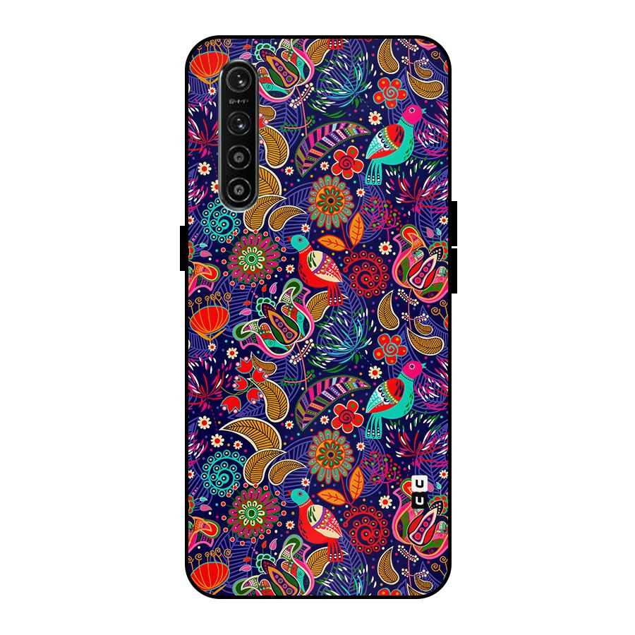 Floral Seamless Pattern Spring Flowers Metal Back Case for Realme XT