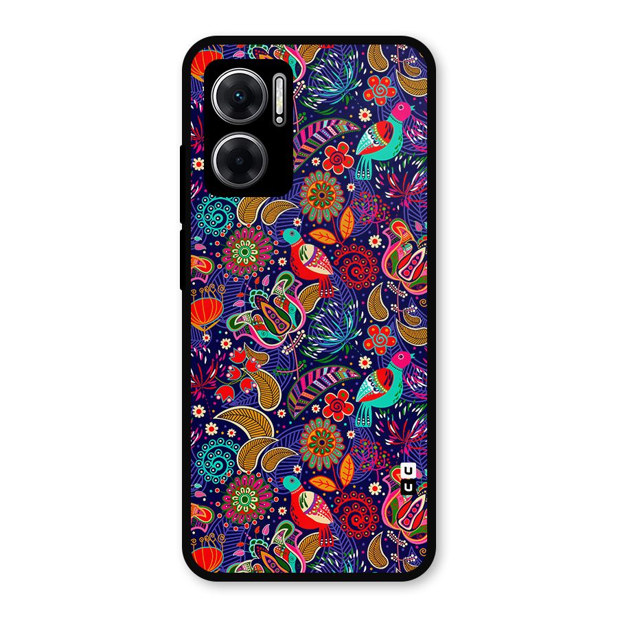 Floral Seamless Pattern Spring Flowers Metal Back Case for Redmi 11 Prime 5G