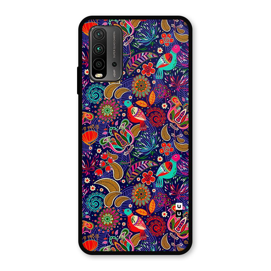 Floral Seamless Pattern Spring Flowers Metal Back Case for Redmi 9 Power