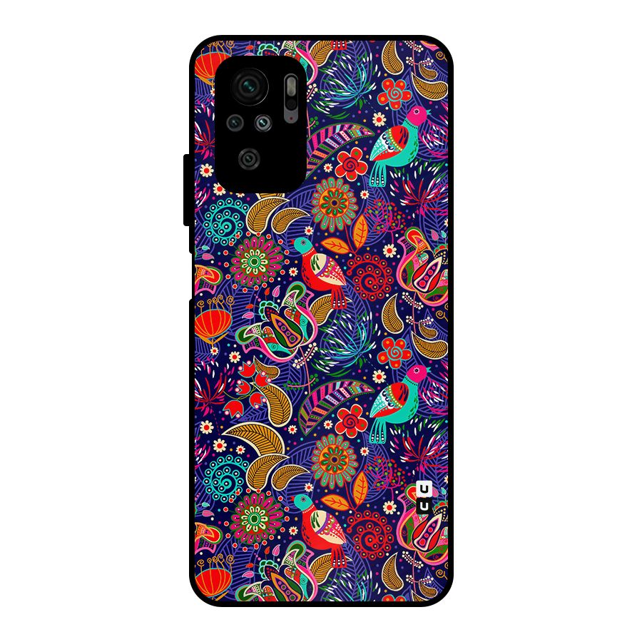 Floral Seamless Pattern Spring Flowers Metal Back Case for Redmi Note 10S