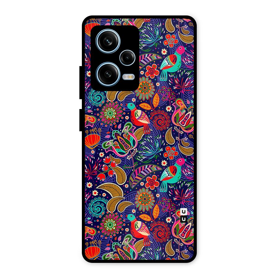 Floral Seamless Pattern Spring Flowers Metal Back Case for Redmi Note 12 Pro