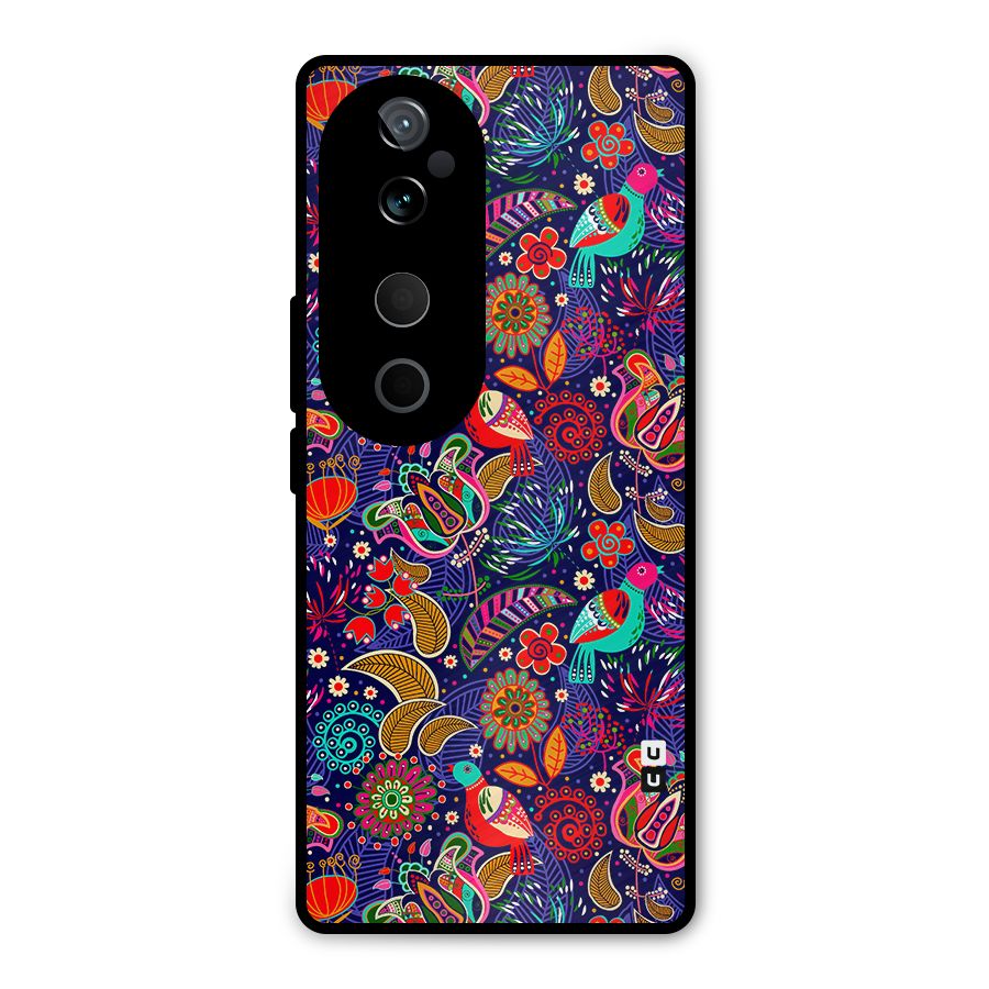 Floral Seamless Pattern Spring Flowers Metal Back Case for Vivo T3 Ultra