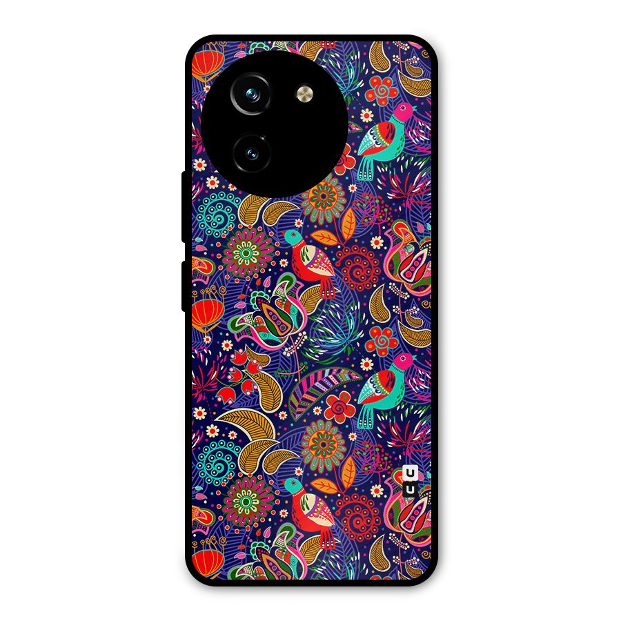 Floral Seamless Pattern Spring Flowers Metal Back Case for Vivo T3x