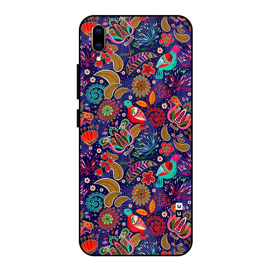 Floral Seamless Pattern Spring Flowers Metal Back Case for Vivo V11 Pro