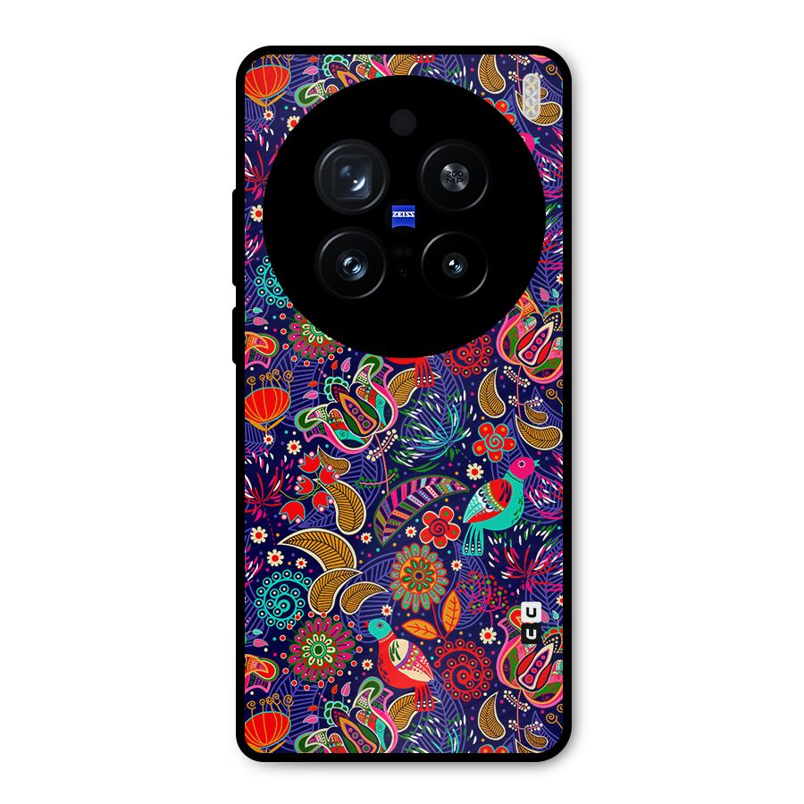 Floral Seamless Pattern Spring Flowers Metal Back Case for Vivo X200 Pro