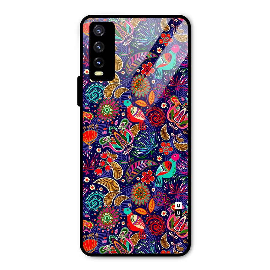 Floral Seamless Pattern Spring Flowers Metal Back Case for Vivo Y20