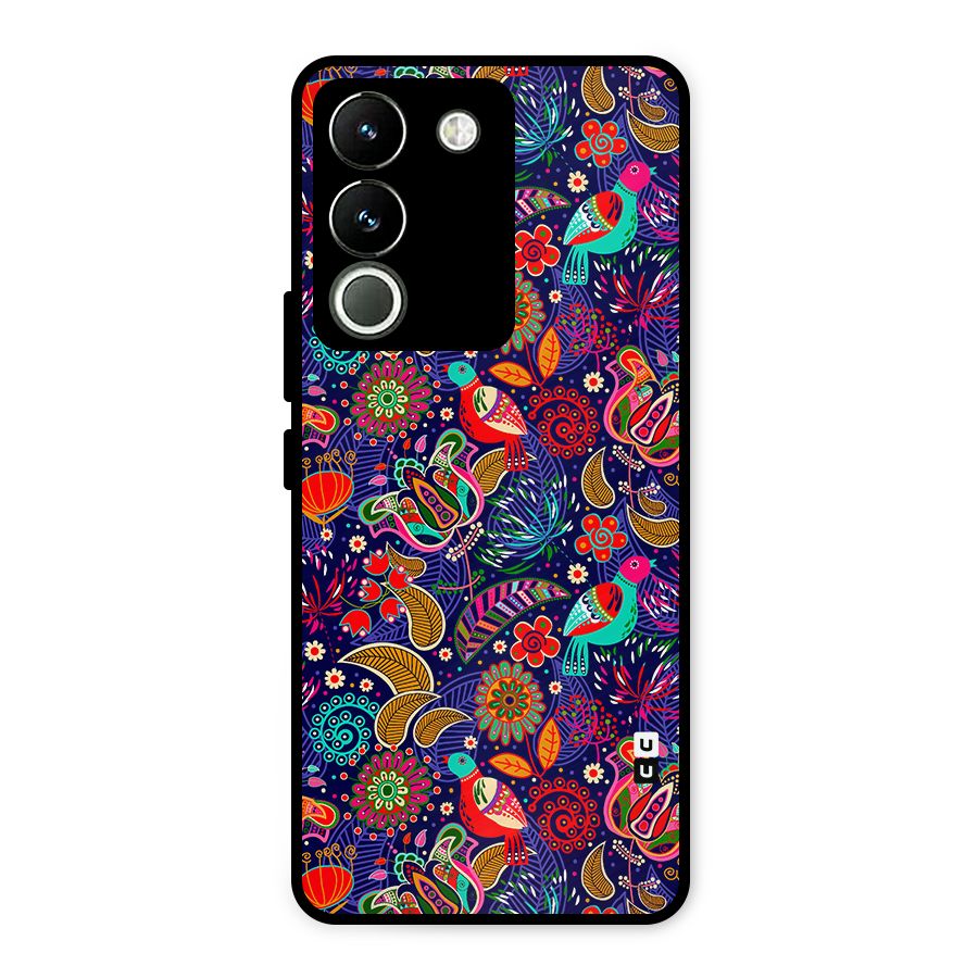 Floral Seamless Pattern Spring Flowers Metal Back Case for Vivo Y200