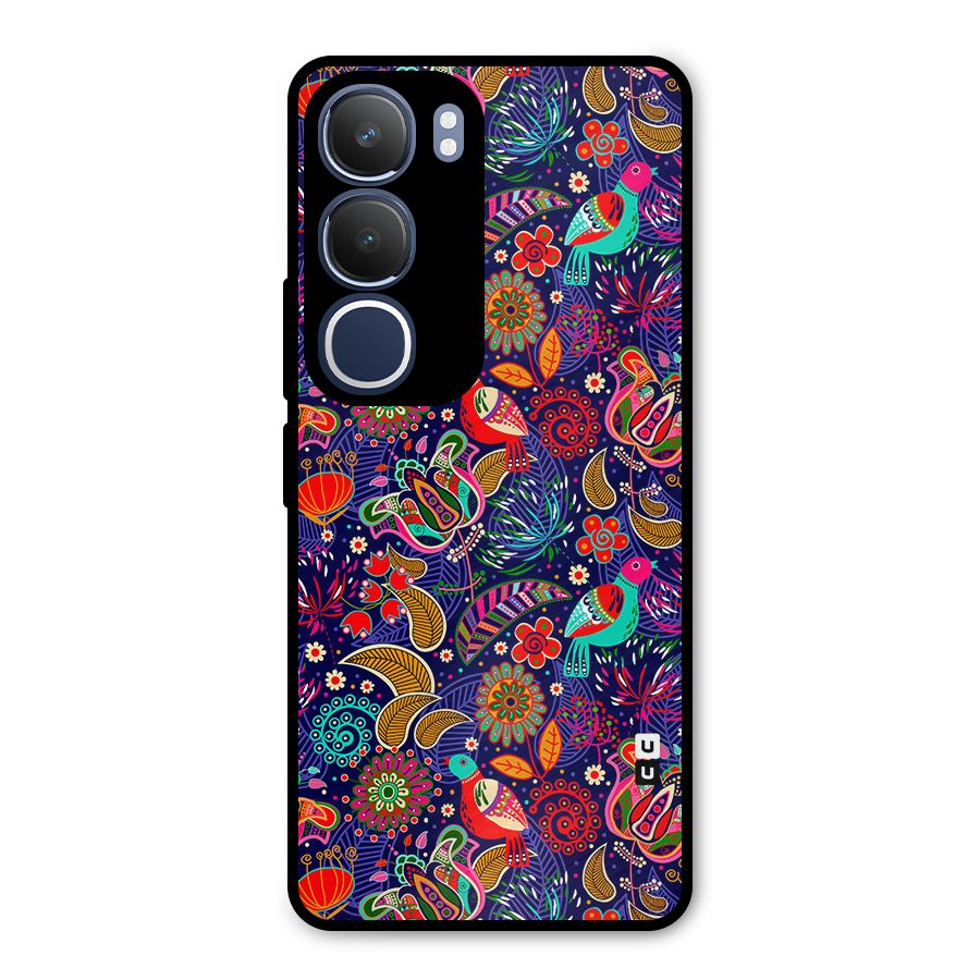 Floral Seamless Pattern Spring Flowers Metal Back Case for Vivo Y29