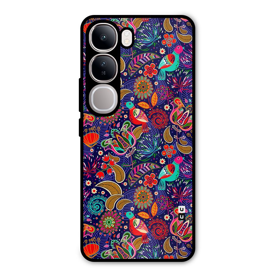 Floral Seamless Pattern Spring Flowers Metal Back Case for Vivo Y300