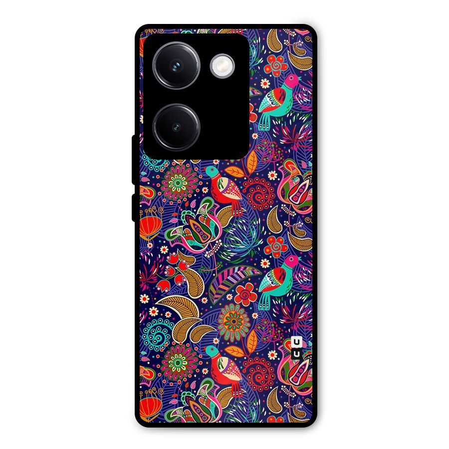 Floral Seamless Pattern Spring Flowers Metal Back Case for Vivo Y300 Plus