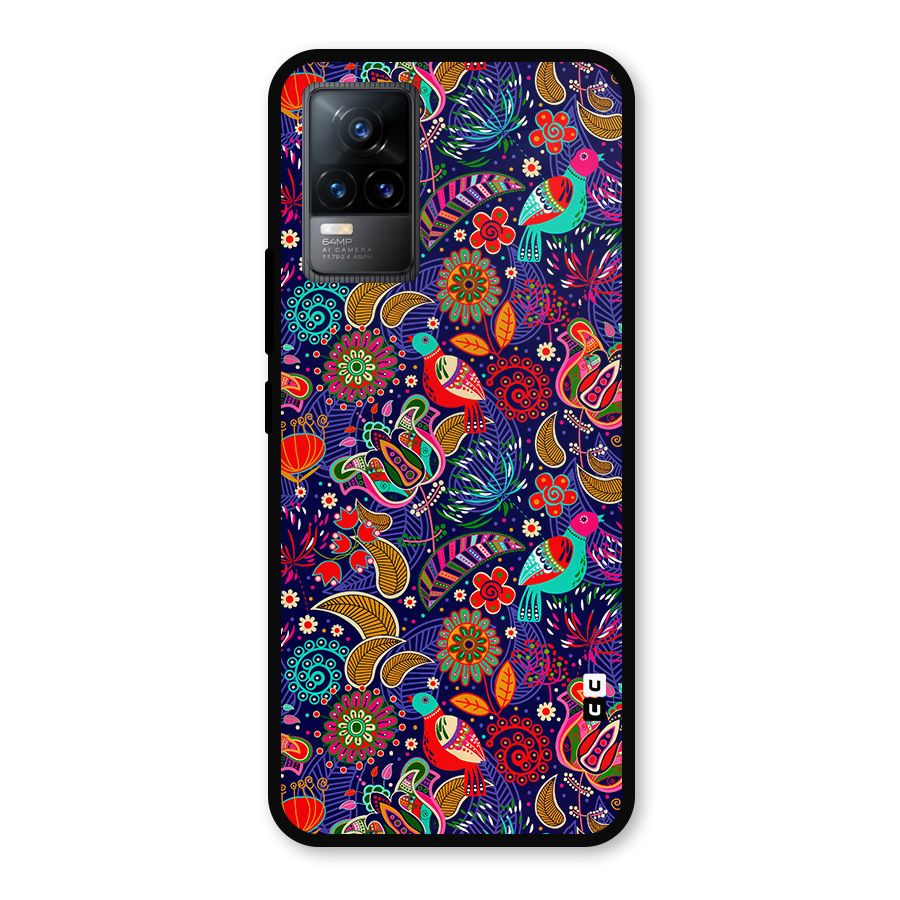 Floral Seamless Pattern Spring Flowers Metal Back Case for Vivo Y73