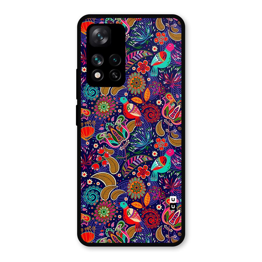 Floral Seamless Pattern Spring Flowers Metal Back Case for Xiaomi 11i Hypercharge 5G