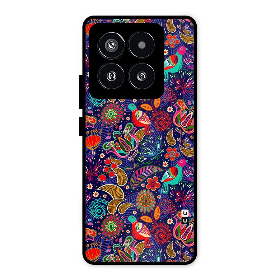 Floral Seamless Pattern Spring Flowers Metal Back Case for Xiaomi 14 Pro