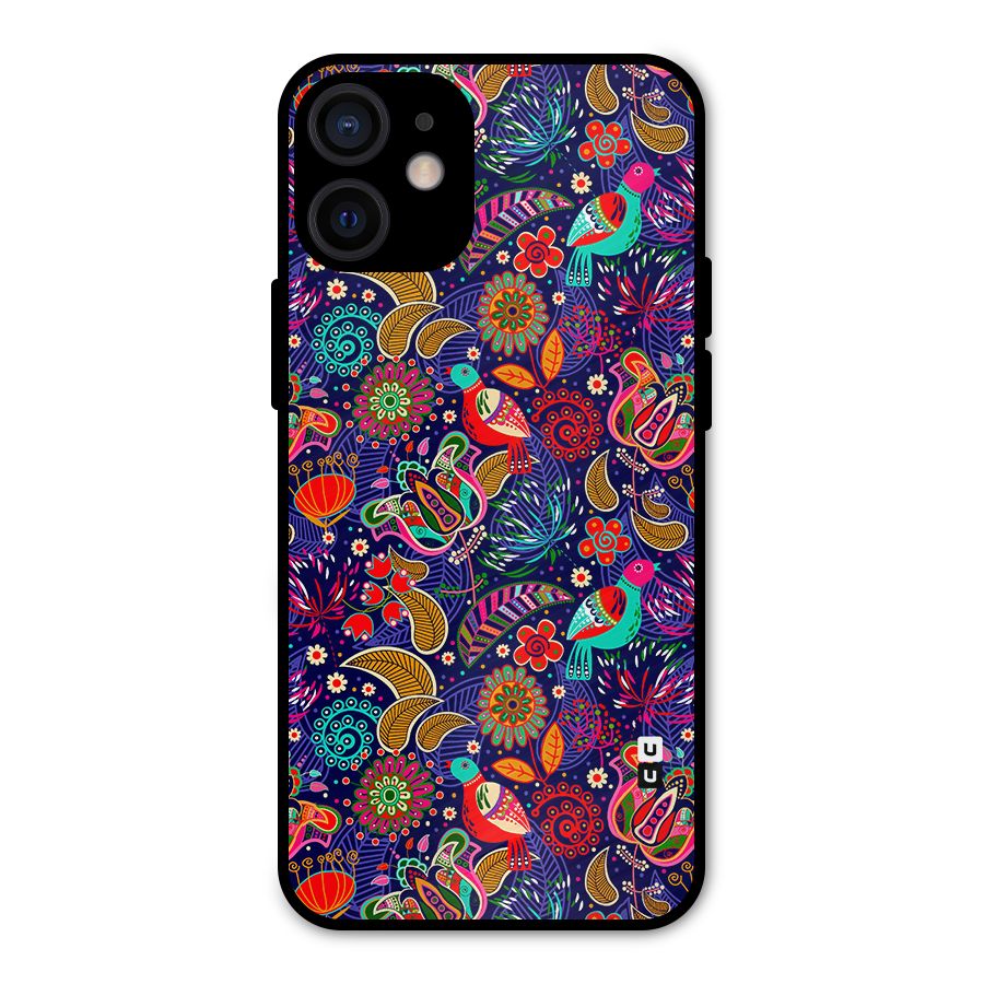 Floral Seamless Pattern Spring Flowers Metal Back Case for iPhone 12 Mini