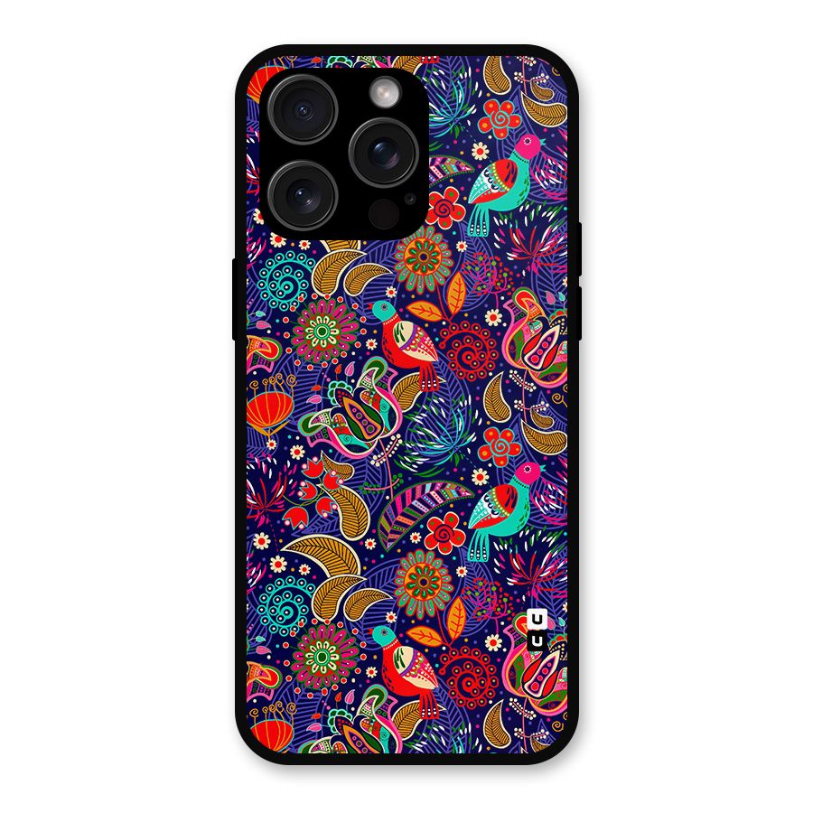 Floral Seamless Pattern Spring Flowers Metal Back Case for iPhone 15 Pro Max