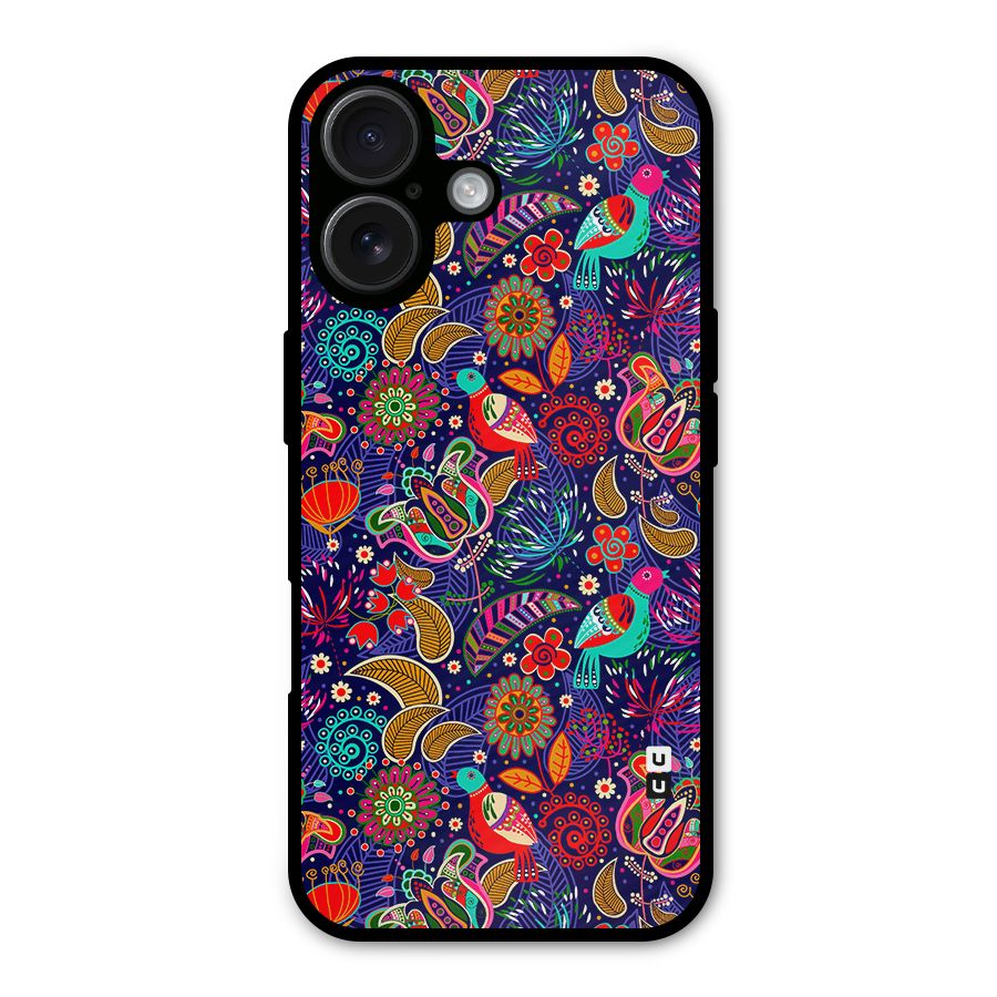 Floral Seamless Pattern Spring Flowers Metal Back Case for iPhone 16