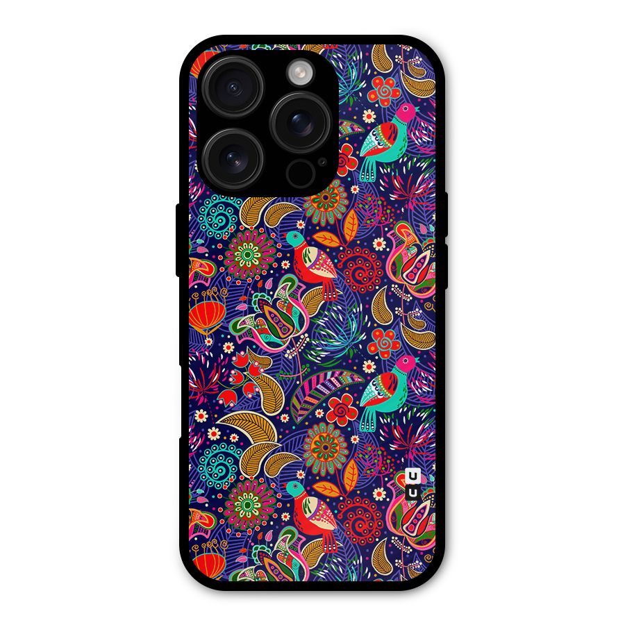 Floral Seamless Pattern Spring Flowers Metal Back Case for iPhone 16 Pro