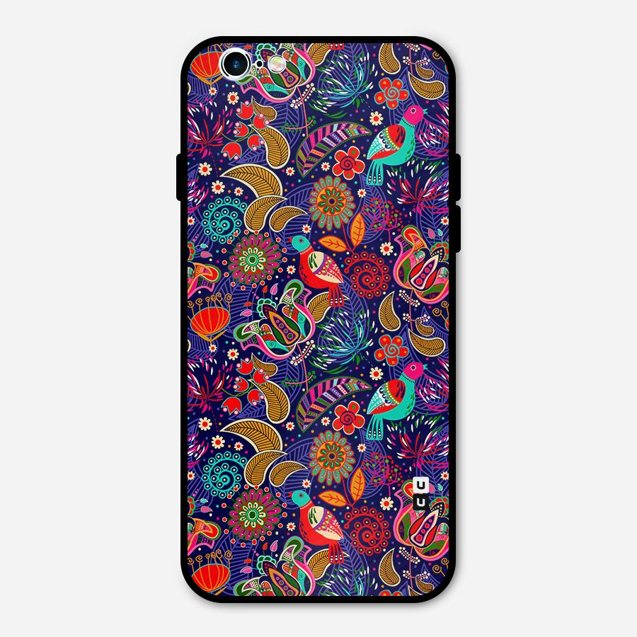 Floral Seamless Pattern Spring Flowers Metal Back Case for iPhone 6 6s