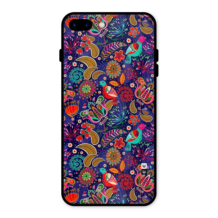 Floral Seamless Pattern Spring Flowers Metal Back Case for iPhone 8 Plus