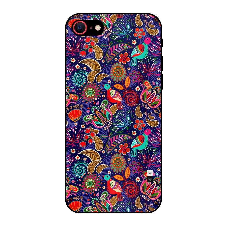 Floral Seamless Pattern Spring Flowers Metal Back Case for iPhone SE 2022