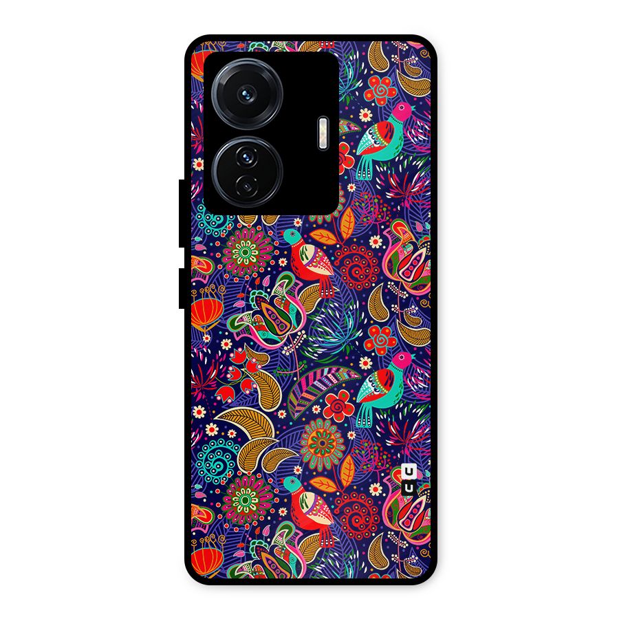 Floral Seamless Pattern Spring Flowers Metal Back Case for iQOO Z6