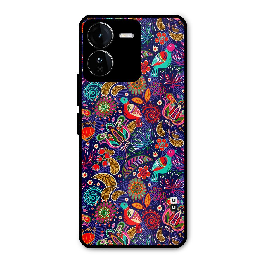 Floral Seamless Pattern Spring Flowers Metal Back Case for iQOO Z9