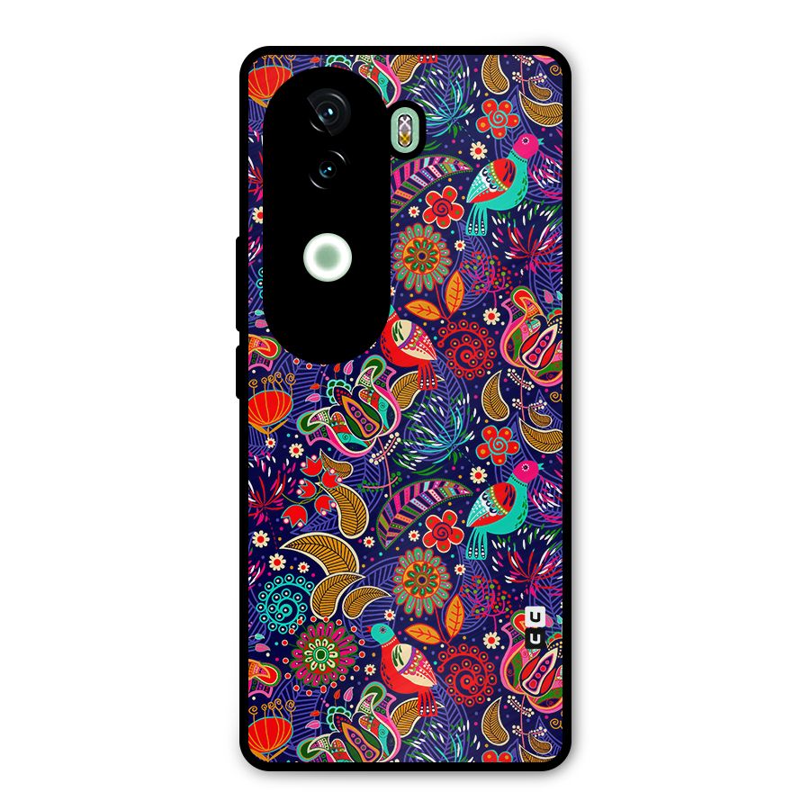 Floral Seamless Pattern Spring Flowers Metal Back Case for iQOO Z9s