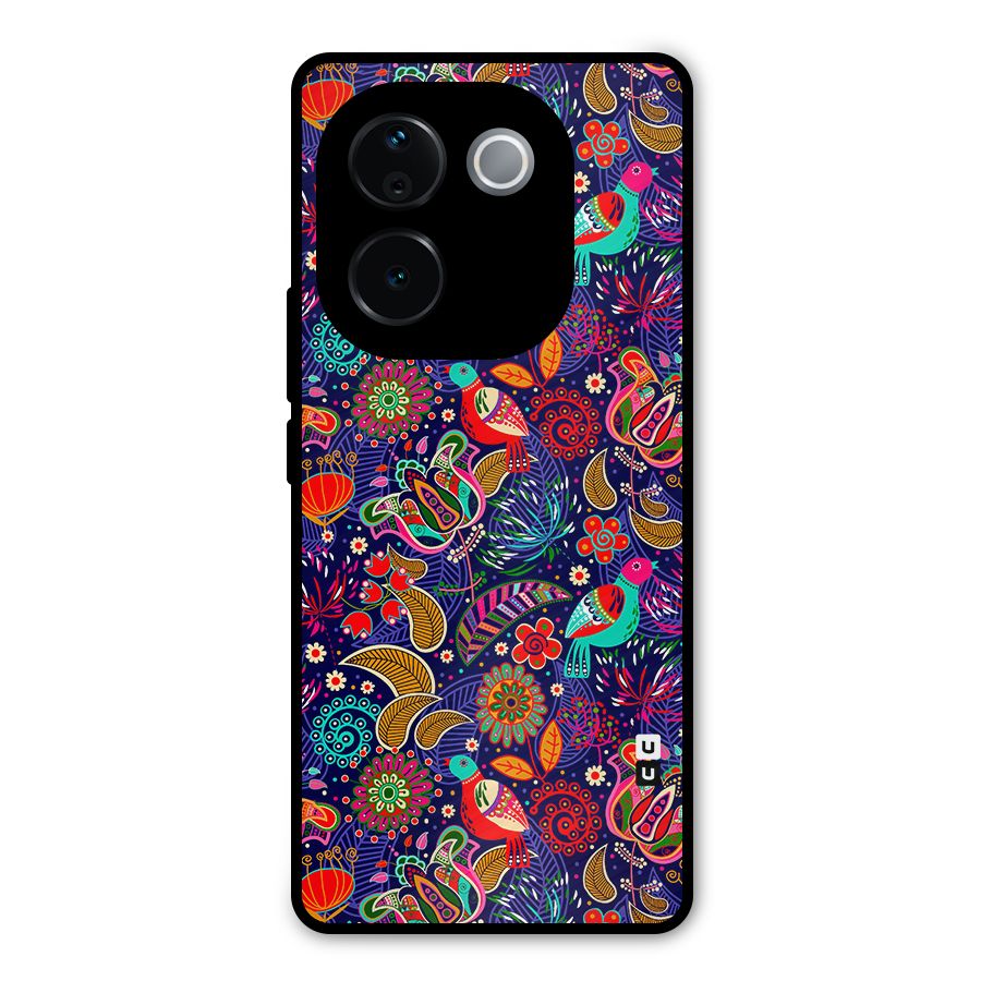 Floral Seamless Pattern Spring Flowers Metal Back Case for iQOO Z9s Pro