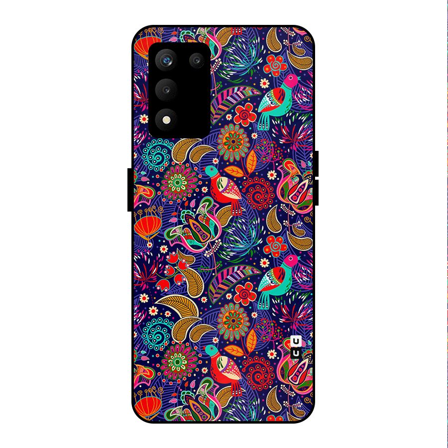 Floral Seamless Pattern Spring Flowers Metal Back Case for realme 9 5G SE